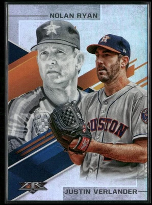 2019 Topps Fire #LL-2 Nolan Ryan / Justin Verlander Lasting Legacies - Image 1 of 2