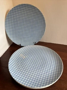 "4 platos de corte Studio Nova Gingham azul cielo 12"" campo francés casa de campo en mal estado" - Imagen 1 de 6