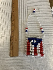 Puerto Rico ๐ต๐ท Rear View Mirror Flag With Ceramic Beads - Picture 1 of 3