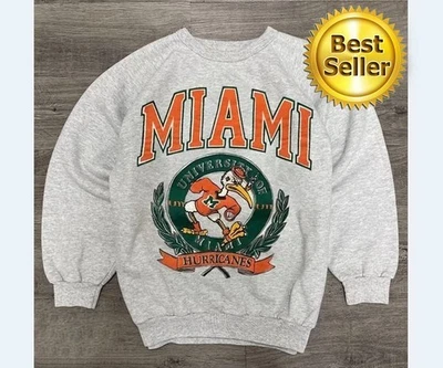Vintage Miami Hurricanes Logo Sweatshirt, University of Miami JH75939 - Image 1 of 2