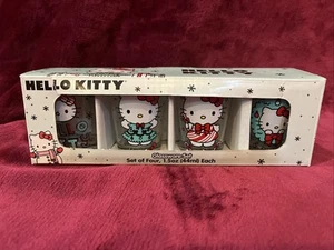 New! HELLO KITTY Glassware Shot Glass Set Of Four 1.5oz - Picture 1 of 11