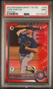 Bowman Draft 2022 1a edizione Cade Horton 4/5 Red Foil RC PSA 9 NESSUNO SUPERIORE! - Foto 1 di 2