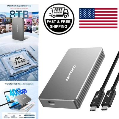 Gabinete SSD M2 NVMe 40 Gbps aleación de aluminio para dispositivos compatibles con Thunderbolt Foto 1 de 4