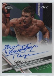 2017 Topps Chrome UFC Fighter rifrattore verde /99 Stephen Thompson #FA-ST Auto - Foto 1 di 3