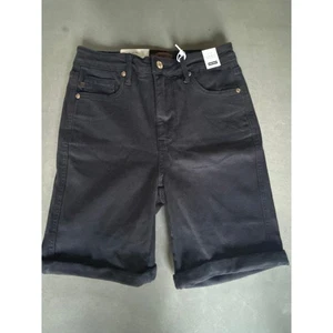 Bermudas de mezclilla Judy azul marino cintura alta control abdomen puños talla mediana - Imagen 1 de 9