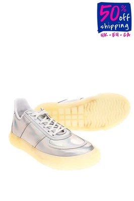 RRP€520 GIUSEPPE ZANOTTI Blabber Leather Sneakers EU37 UK4 US7 Iridescent Effect - Imagem 1 de 4