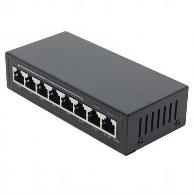 DSLRKIT 48V 72W 8 Ports 6 PoE Switch Injector Power Over Ethernet 4,5+/7,8- - Image 1 of 4