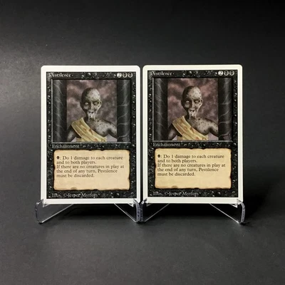 (2) Magic: The Gathering Pestilence MTG Revised Edition Vintage 1994 LP/MP - Image 1 of 2