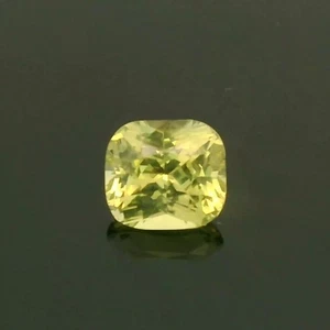 1.08 CARATS - NATURAL CHRYSOBRYL - 5.92x5.3  MM- CUSHION  CUT - GREENISH YELLOW - Picture 1 of 8
