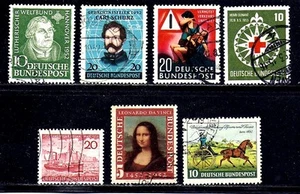 SELLOS ALEMANIA #687//696 — (7) COMMEMS PREMIUM -- 1952 -- USADOS - Imagen 1 de 2