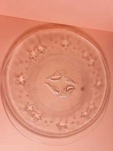 Large Vintage Crate And Barrel Clear Seashell Glass Serving Platter W/ Box - Picture 1 of 10