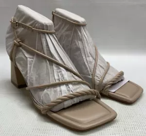 Marc Fisher Women's Meggiane Heeled Sandal Size 8M Lite Latte 110 Buckle Closure - Picture 1 of 14