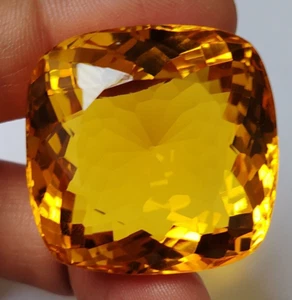 Large yellow Citrine 136+ Ct. Cushion Cut AAA+ Loose Gemstone Gift for Women/Her - Picture 1 of 7