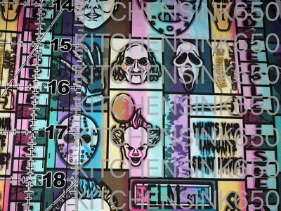 Custom Pastel Halloween Horror 100% Cotton Fabric 1/4 Yard  10”x56” Ships Fast - Image 1 of 2