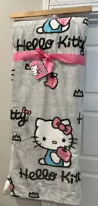 Hello Kitty Throw 60”X70” Light Grey W/Pink Apples NWT 🍎 - Picture 1 of 7