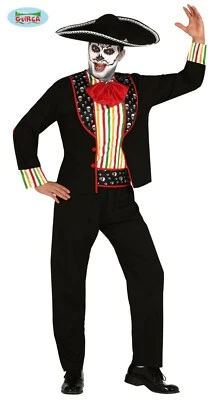 Мексиканский мужской костюм Fiestas Guirca Skeleton Day of the Dead размер средний - Изображение 1 из 2