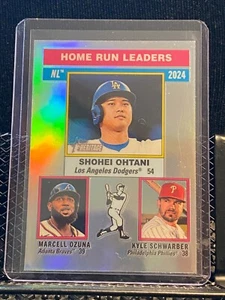 Ohtani Schwarber Ozuna 2025 Topps Heritage Chrome Refractor #193 HRs Leaders - Picture 1 of 2