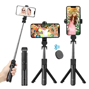 Selfie Stick Tripod, Extendable Bluetooth Selfie Stick with with Wireless Remote - Picture 1 of 12