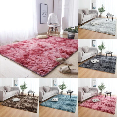 Large Shaggy Area Rugs Fluffy Tie-Dye Soft Floor Carpet Rug Bedroom Living Room - Image 1 of 4