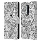 Official Mad Dog Art Gallery B&W Doodle Leather Book Case For Oneplus Phones