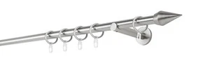 1-lauf Gardinenstange Kegel auf Maß 20mm Wandträger 12cm Farbe: Edelstahl-Optik - Bild 1 von 94