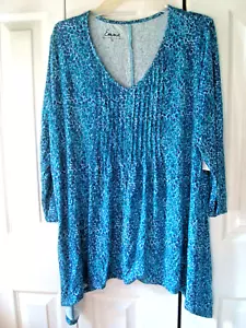 Ladies Plus Knit Top Blue Size 1X Simply Emma NWT - Picture 1 of 2