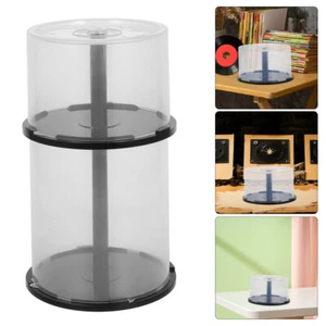 2 Pcs CD Storage Bin Cases Clear Dvd Rw Discs Blank Holder Bucket Empty - Afbeelding 1 van 12