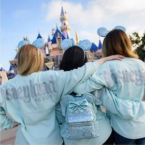 Disneyland Rare Spirit Jersey Arendelle Aqua Silver Sparkle Frozen - Picture 1 of 7