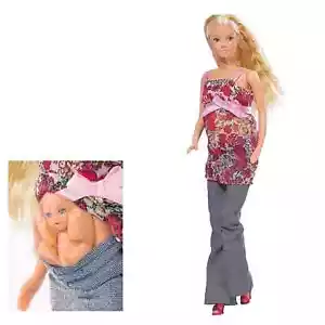 Girls Toy Steffi Love Barbie Girl Pregnant Doll Removable Tummy Baby 13 Accs - Picture 1 of 5
