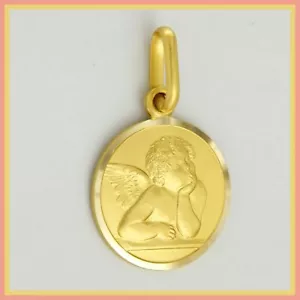 Ciondolo in ORO Giallo 18 kt 750 Angelo Custode Angioletto Medaglietta Unoaerre - Foto 1 di 6