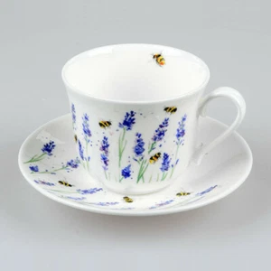 Jumbotasse m. Unterteller Lavendel & Bienen Roy Kirkham Porzellan 296696 formano - Bild 1 von 2