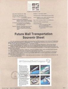 #8931 $1.80 EXPO 89 Future Mail #C126 USPS Souvenir Page - Bild 1 von 1