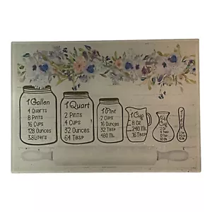 8X11 Taglio in vetro temperato~Barattoli da muratore~Cucchiaio da misurazione~Fiore~Cucina~Regalo - Foto 1 di 1