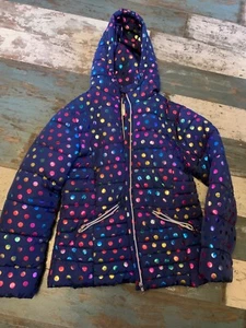 Girls Next blue multi spit padded hooded hacket 12 years great condition - Picture 1 of 1