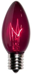 Box of 100 C9 Purple Triple Dipped Transparent Indoor/Outdoor Christmas Bulbs - Picture 1 of 1