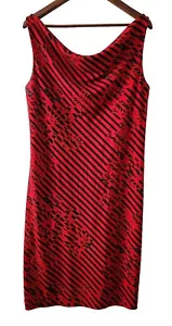 Abito da donna Express rosso guaina taglia 13/14 fessure laterali senza maniche - Foto 1 di 5