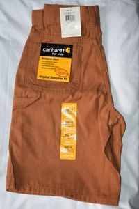 Carhartt for Kids Brown Duck Shorts Original Dungaree Fit CH8230 Youth Size 14 - Picture 1 of 4