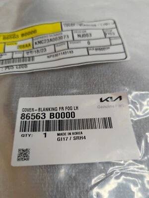 Cubierta de luz antiniebla delantera del lado del conductor OEM NUEVA 2017-2018 Kia Forte 86563-B0000 Foto 1 de 3