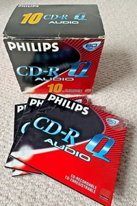 10 x Philips CD-R Q Audio - 80 min - Jewel Cases - EACH CD NEW & SEALED - Picture 1 of 4