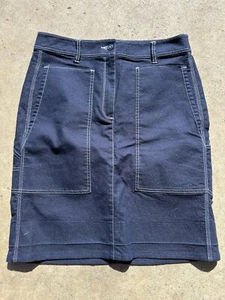 Lands End Size 10 Carpenter Inspired Mid-Skirt Blue Jean Material NWOT!!! Nice! - Picture 1 of 11