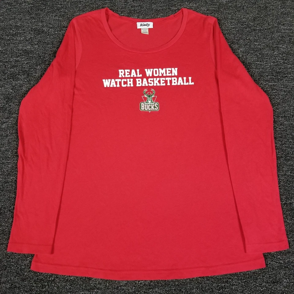 Camiseta Milwaukee Bucks Top Mujer XL Roja Real Mujer Reloj Baloncesto Equipo NBA Foto 1 de 4