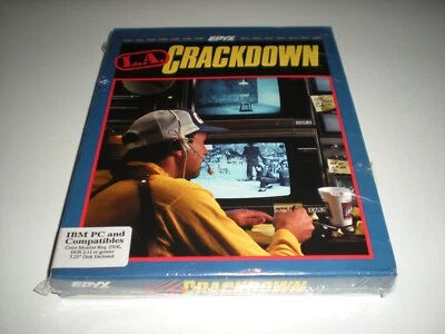 L.A. Crackdown game for old Dos PCs by Epyx on 5.25" floppy disk. Sealed. Rare. - Image 1 of 4