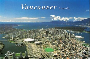 Postcard British Columbia Vancouver Aerial View City Stanley Park Bay MNT Unused - Picture 1 of 1