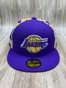 Lakers Los Angeles 59Fifty New Era Sz 7 5/8 Fitted Hat *NWT* Multicolor Logo - Picture 1 of 8