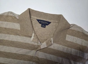 Brooks Brothers Mens Size XXL Tan Brown Striped Short Sleeve Polo Shirt - Picture 1 of 11