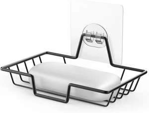 Porta jabon acero inoxidable negro sin taladro para ducha cocina baño - Imagen 1 de 12