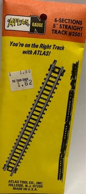 Vintage Atlas N Scale 6" Straight Track 6 Sections #2501 NOS - Image 1 of 3