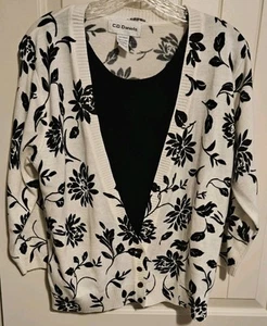 C. D. Daniels Sweater Women's Size Large Floral - Picture 1 of 14