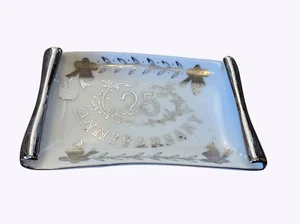Vintage Lefton 25th Anniversary Decorative Porcelain Tray - Picture 1 of 3