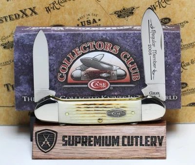 2008 CASE XX COLLECTORS CLUB CANOE BURNT OAT BONE KNIFE 62132 SN:L7282 - Image 1 of 4